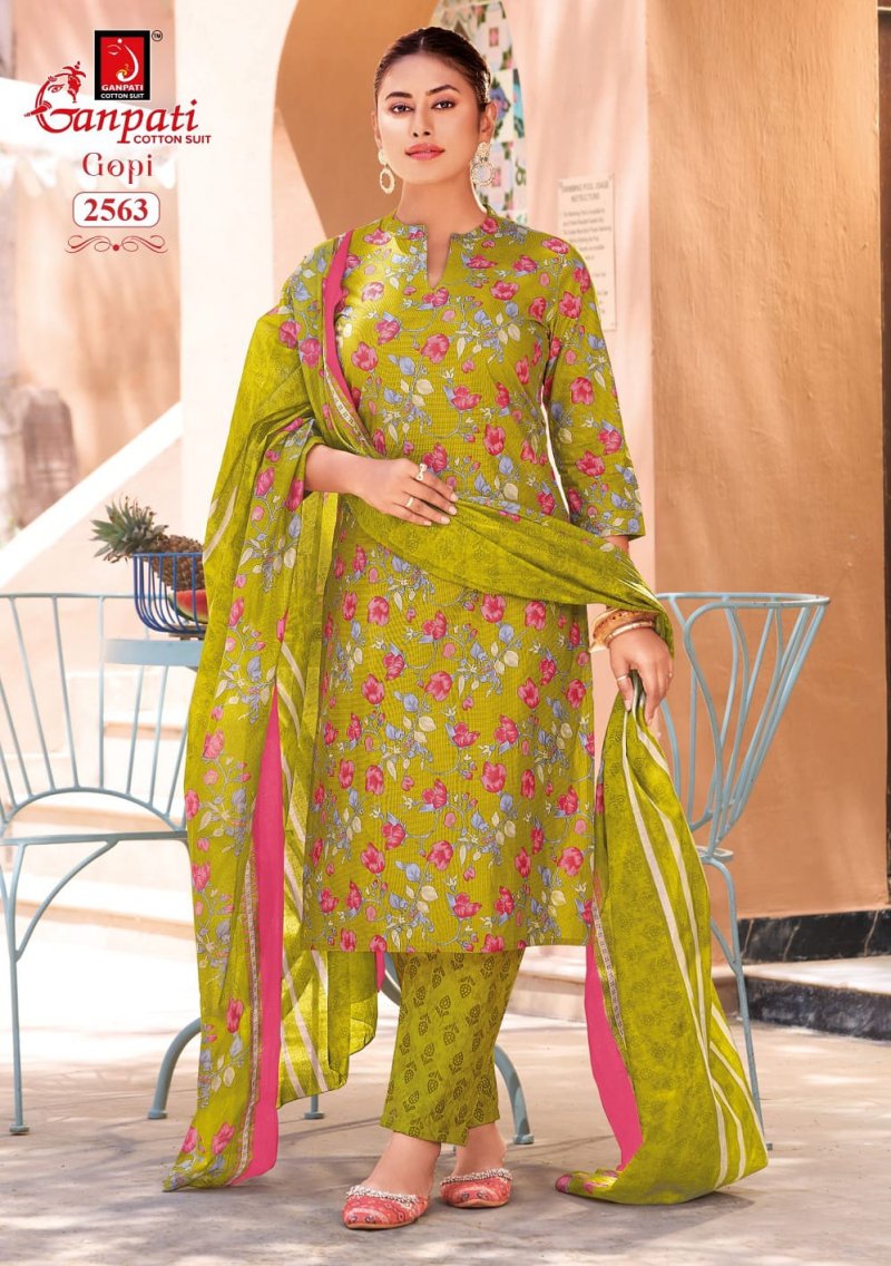 Gopi Vol 16 By Ganpati Cotton Printed Readymade Dress 